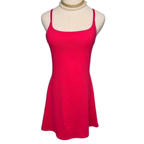 Outdoor Voices Dresses & Skirts - Outdoor Voices The Exercise Dress with shorts pink stripe size medium M